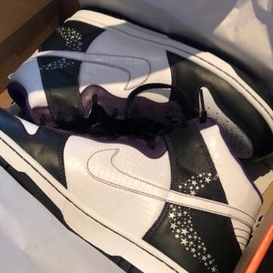 Nike dunk hi premium size 10 moon and stars blk/ white/ quasar purple brand new